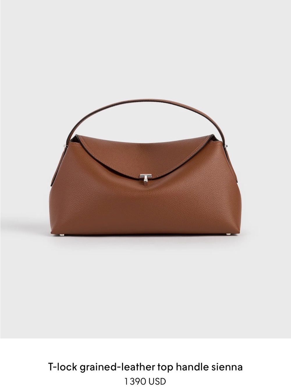 Sienna T-Lock Grained-Leather Top Handle Bag